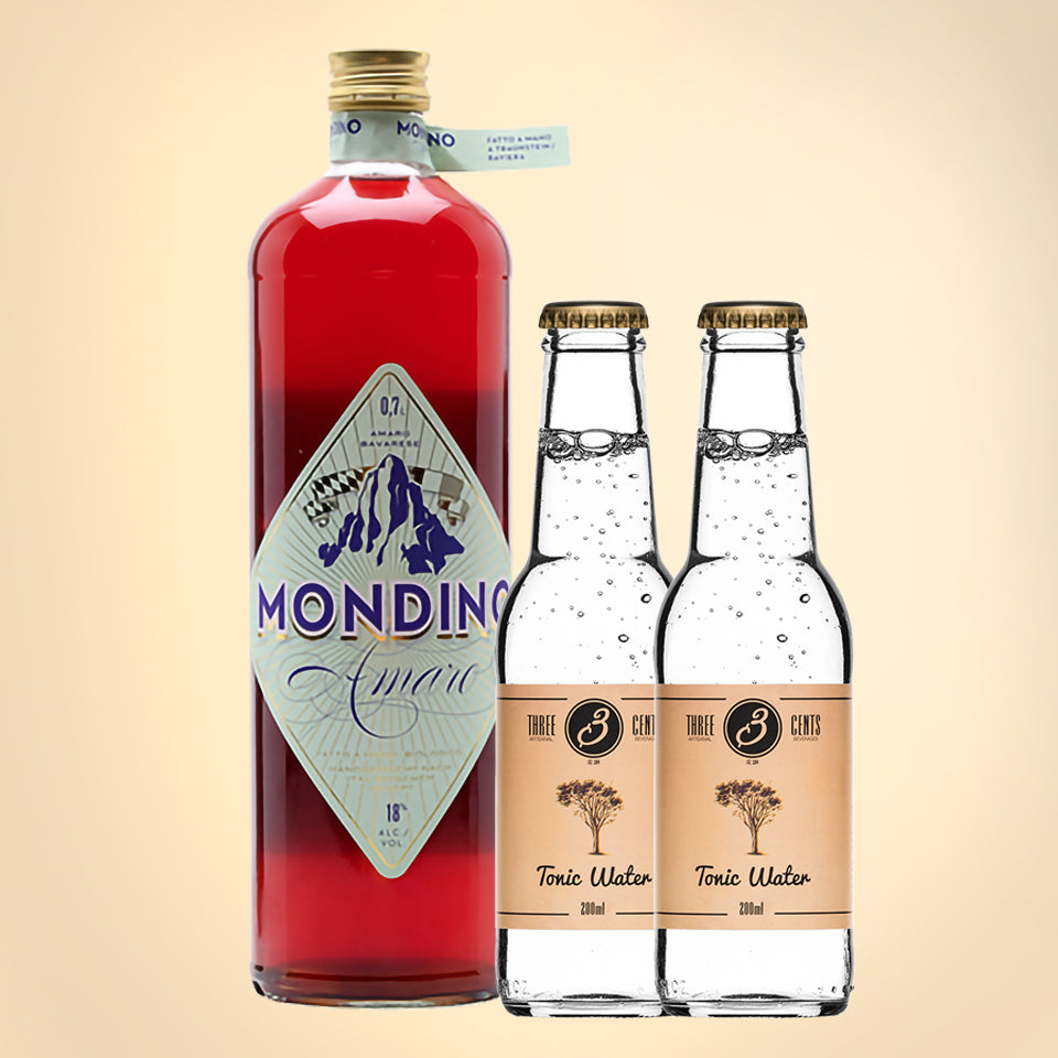 Mondino Spritz-pakke (1 stk Mondino 70 cl. 2 stk. tonic)