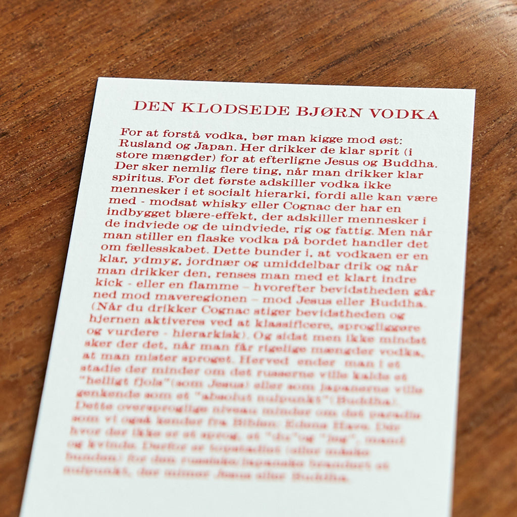 Den Klodsede Bjørn Vodka | Den Sidste Dråbe